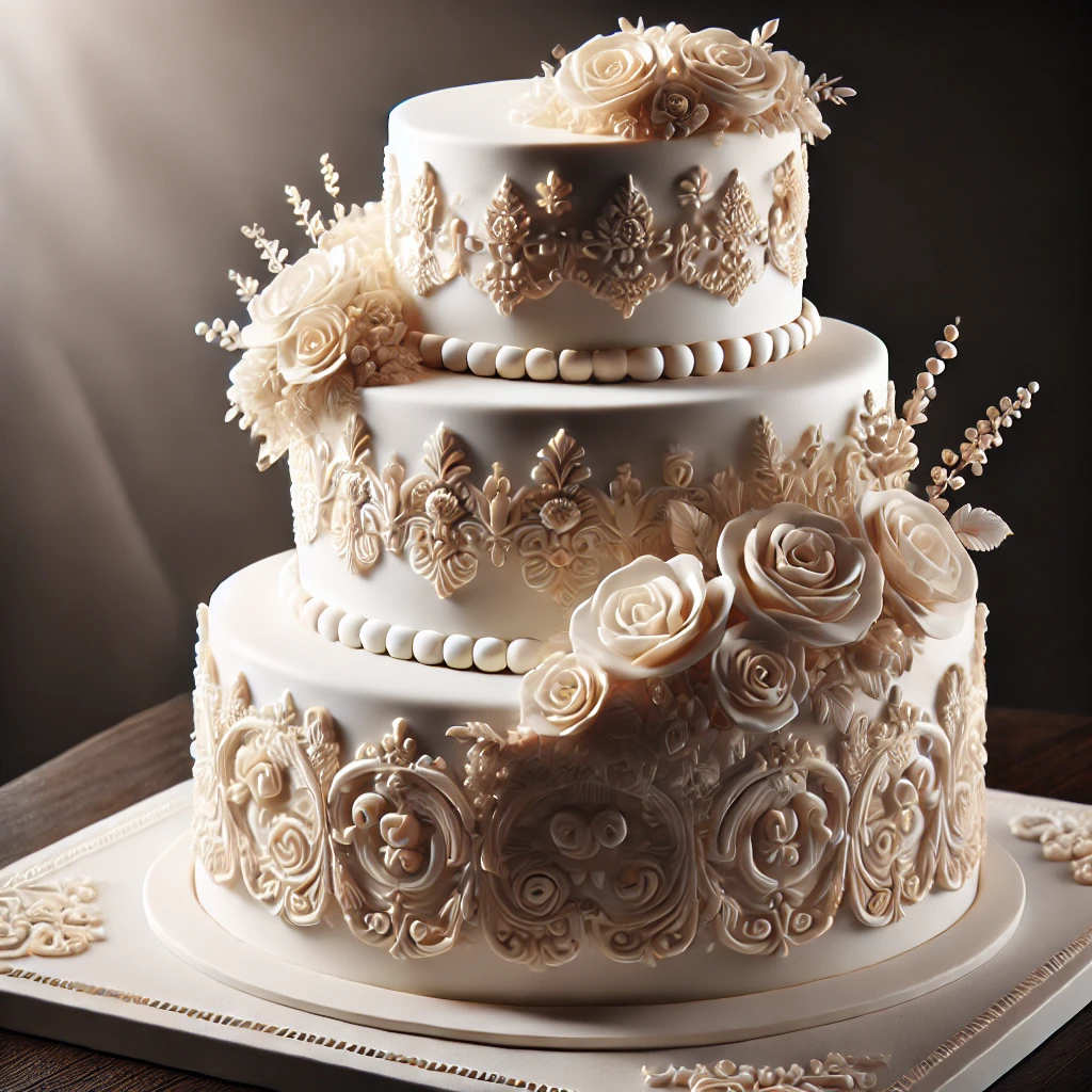 Gâteau de mariage élégant réalisé par La Maryse